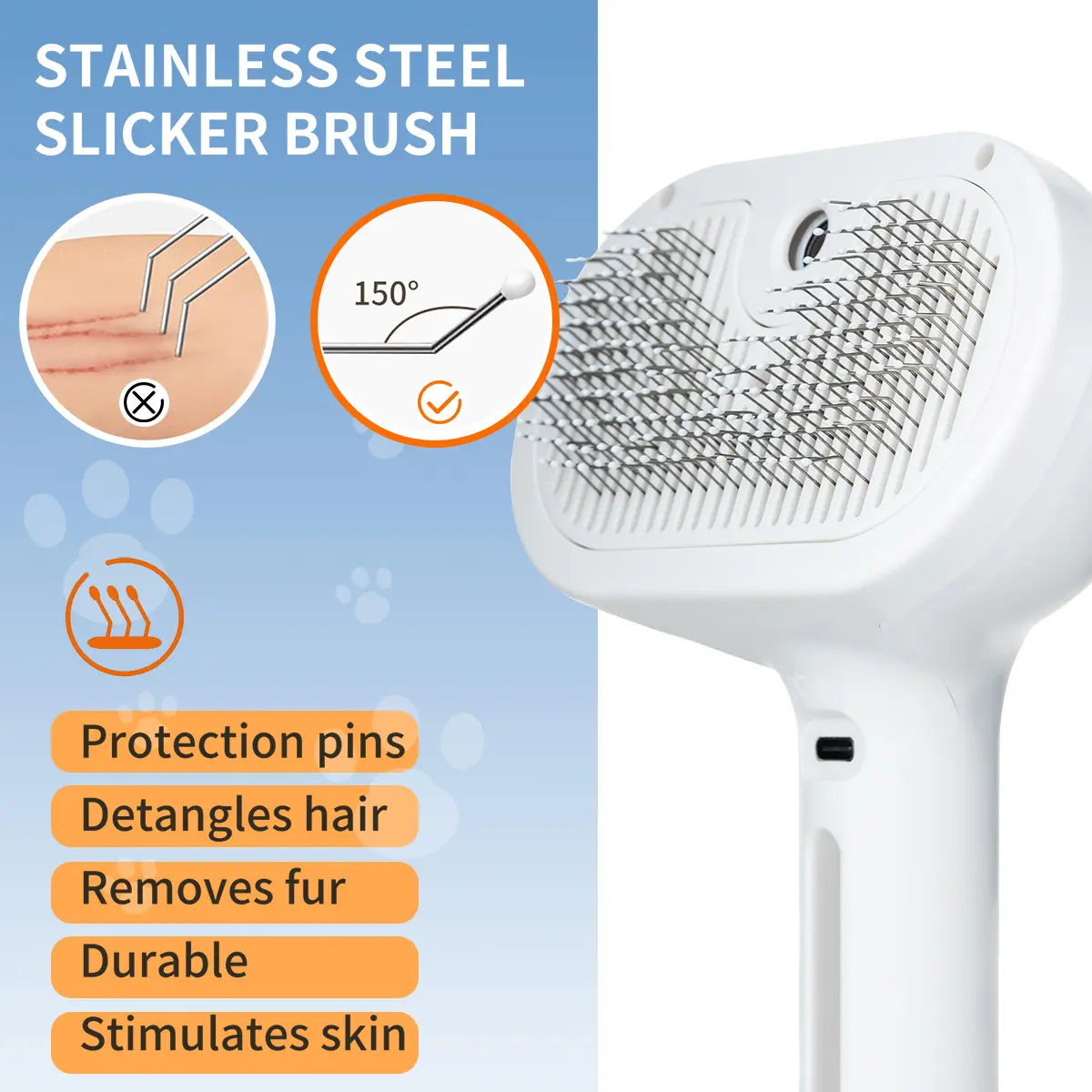 Pet Hair Removal Comb with Shedding Button - 1-Piece Grooming Brush for Cats and Dogs, Ideal for Cleaning and Massaging