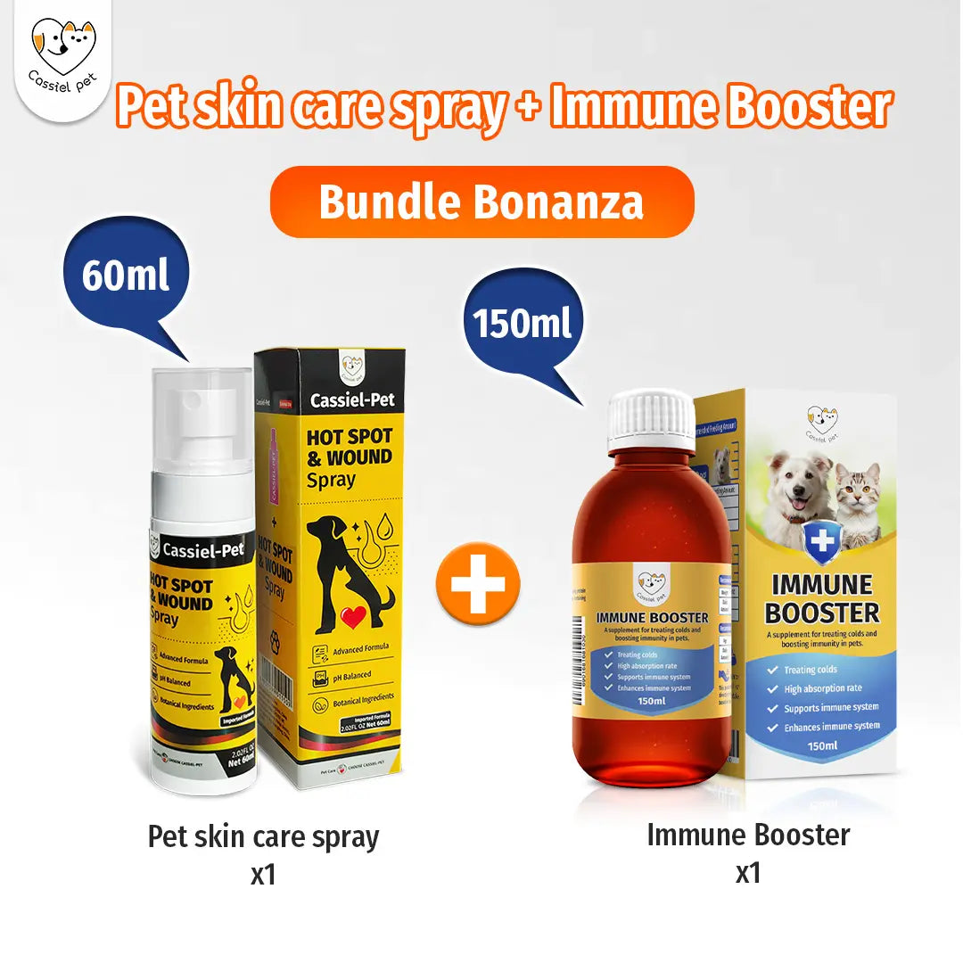 Cassiel Pet Hot Spot and Wound Relief Spray for Dogs and Cats - Natural Formula for Soothing Skin, Alleviating Itching and Scratching, Improved Packaging