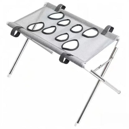 POKPAW Foldable Pet Grooming Table Portable Bathing Station Mesh Stand with Leg Holes for Small Dogs and Cats