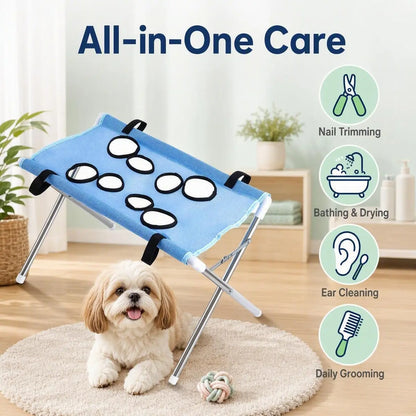Foldable Dog Bathing Hammock Stand – Hands-Free Pet Washing Station