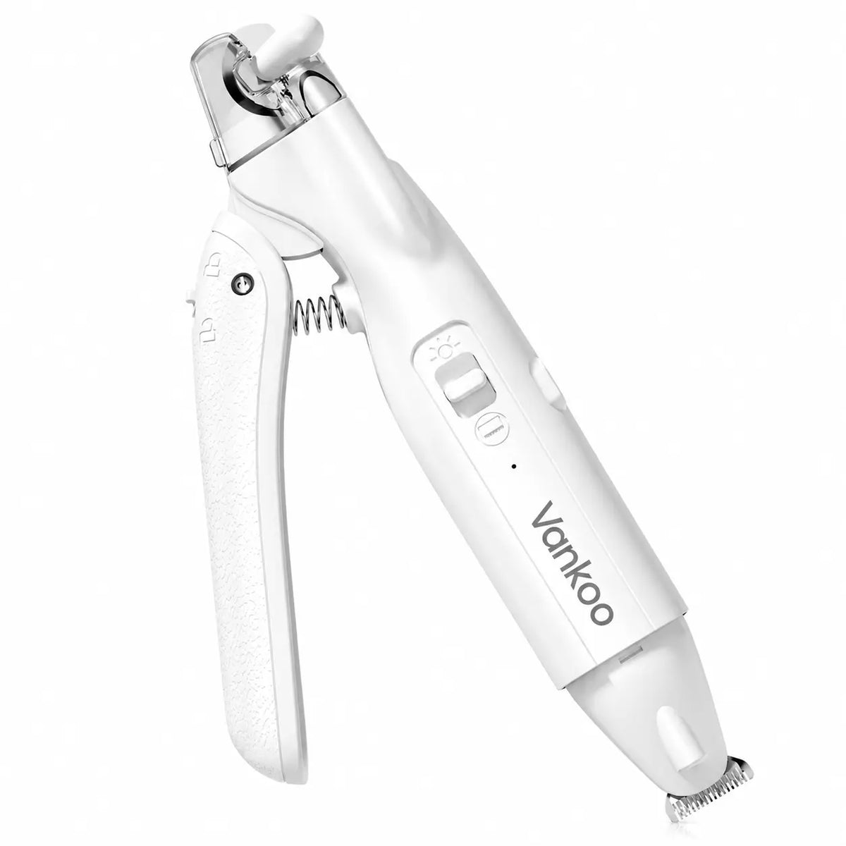 Vankoo 2-in-1 Rechargeable Dog Nail Clipper and Paw Hair Trimmer Kit with LED Light - Waterproof and Low Noise Grooming Solution for Small Dogs and Cats