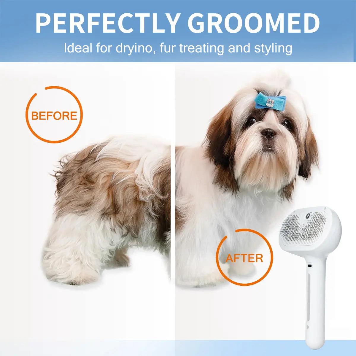 Pet Hair Removal Comb with Shedding Button - 1-Piece Grooming Brush for Cats and Dogs, Ideal for Cleaning and Massaging