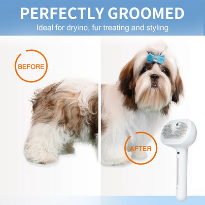 Pet Hair Removal Comb with Shedding Button - 1-Piece Grooming Brush for Cats and Dogs, Ideal for Cleaning and Massaging
