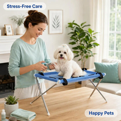 Foldable Dog Bathing Hammock Stand – Hands-Free Pet Washing Station