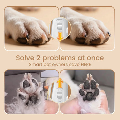 Vankoo 2-in-1 Rechargeable Dog Nail Clipper and Paw Hair Trimmer Kit with LED Light - Waterproof and Low Noise Grooming Solution for Small Dogs and Cats