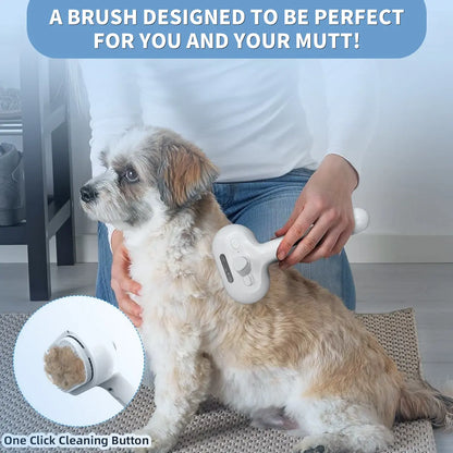 Pet Hair Removal Comb with Shedding Button - 1-Piece Grooming Brush for Cats and Dogs, Ideal for Cleaning and Massaging
