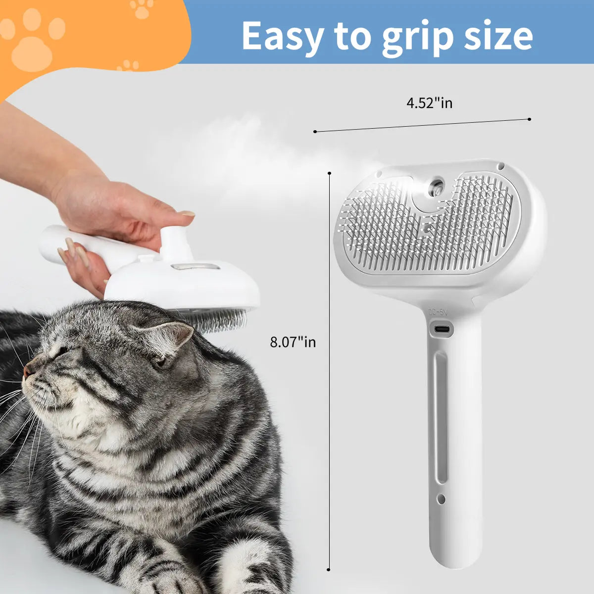 Pet Hair Removal Comb with Shedding Button - 1-Piece Grooming Brush for Cats and Dogs, Ideal for Cleaning and Massaging